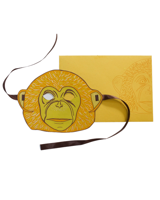 Monkey Mask Greeting Card