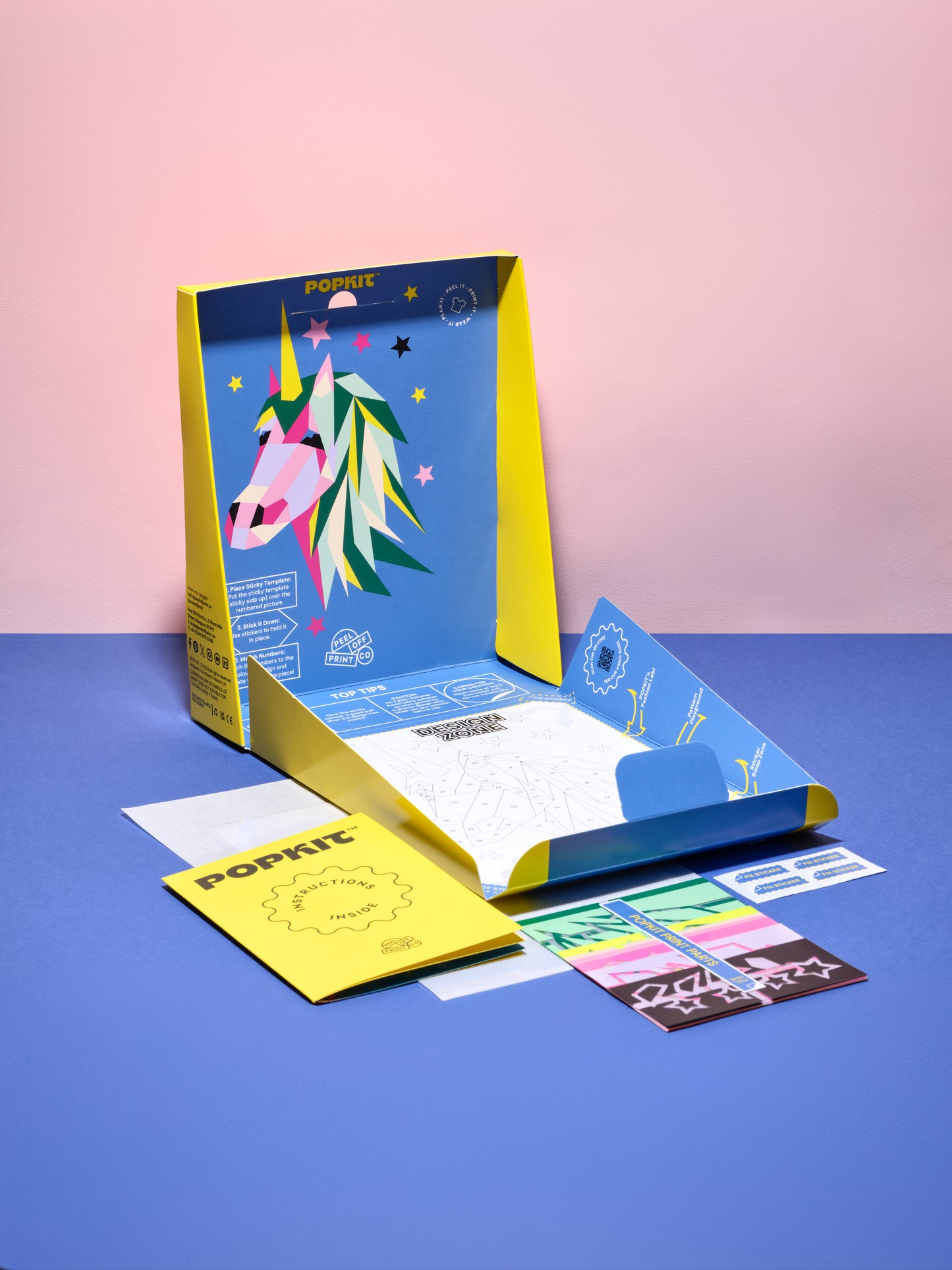 Peel Off and Print Unicorn kit for children age 5 plus. The kits encourage children to transform pre-loved clothing into unique, personalised fashion statements, helping to reduce screen time and boost fine motor skills. With easy-to-follow instructions 
 ;make it simple for young designers to express themselves creatively while also learning about sustainability.