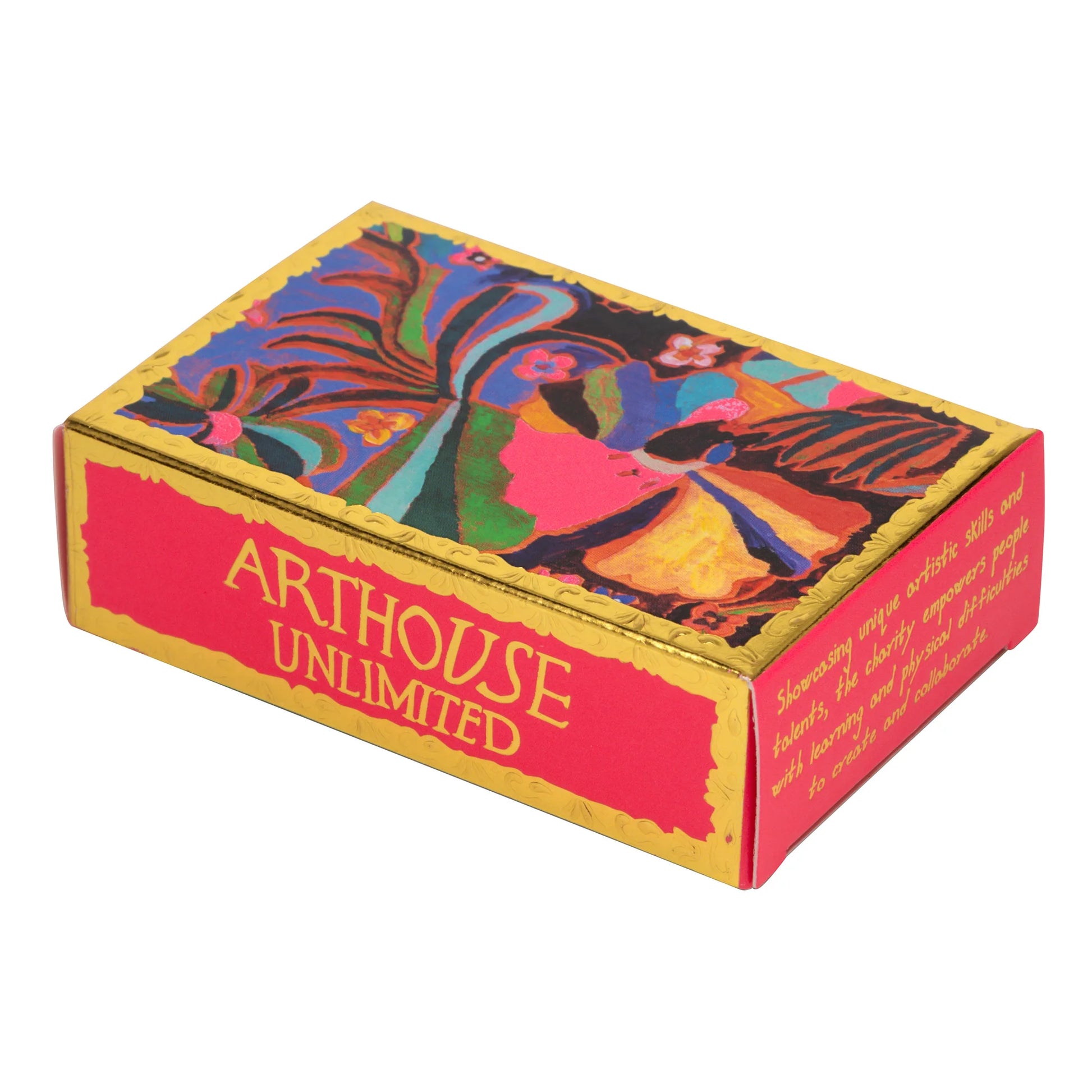 Arthouse Unlimited Psychedelic Dreams, Triple Milled Plant Based Soap. Featuring Laura Tregellas's 'Psychedelic Dreams' artwork, the 100g paraben-free soap is triple milled for a longer-lasting luxurious lather. Made in the UK, this vegan friendly soap is produced with carefully sourced ingredients that are both sustainable; kind to the environment. An ideal gift for art lovers and good-cause supporters everywhere!