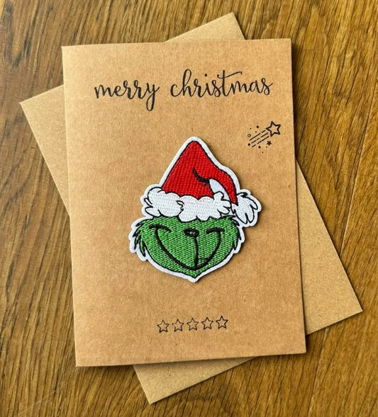 The Grinch Iron on Patch - Christmas Card