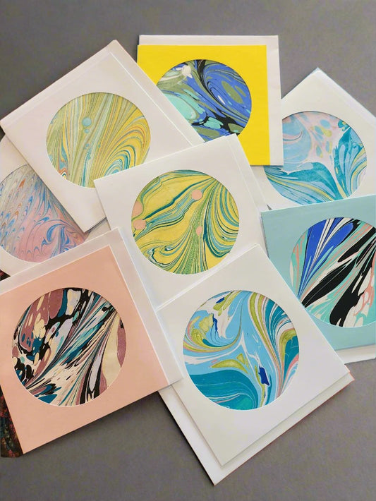 Marbled Square Greeting Cards - Jane Darling