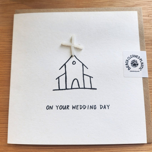 This sustainable handmade On Your Wedding Day card is just the card to send those two flipping amazing people in your life! No two cards will ever be the same - so the card you get might ever so slightly vary from the picture.