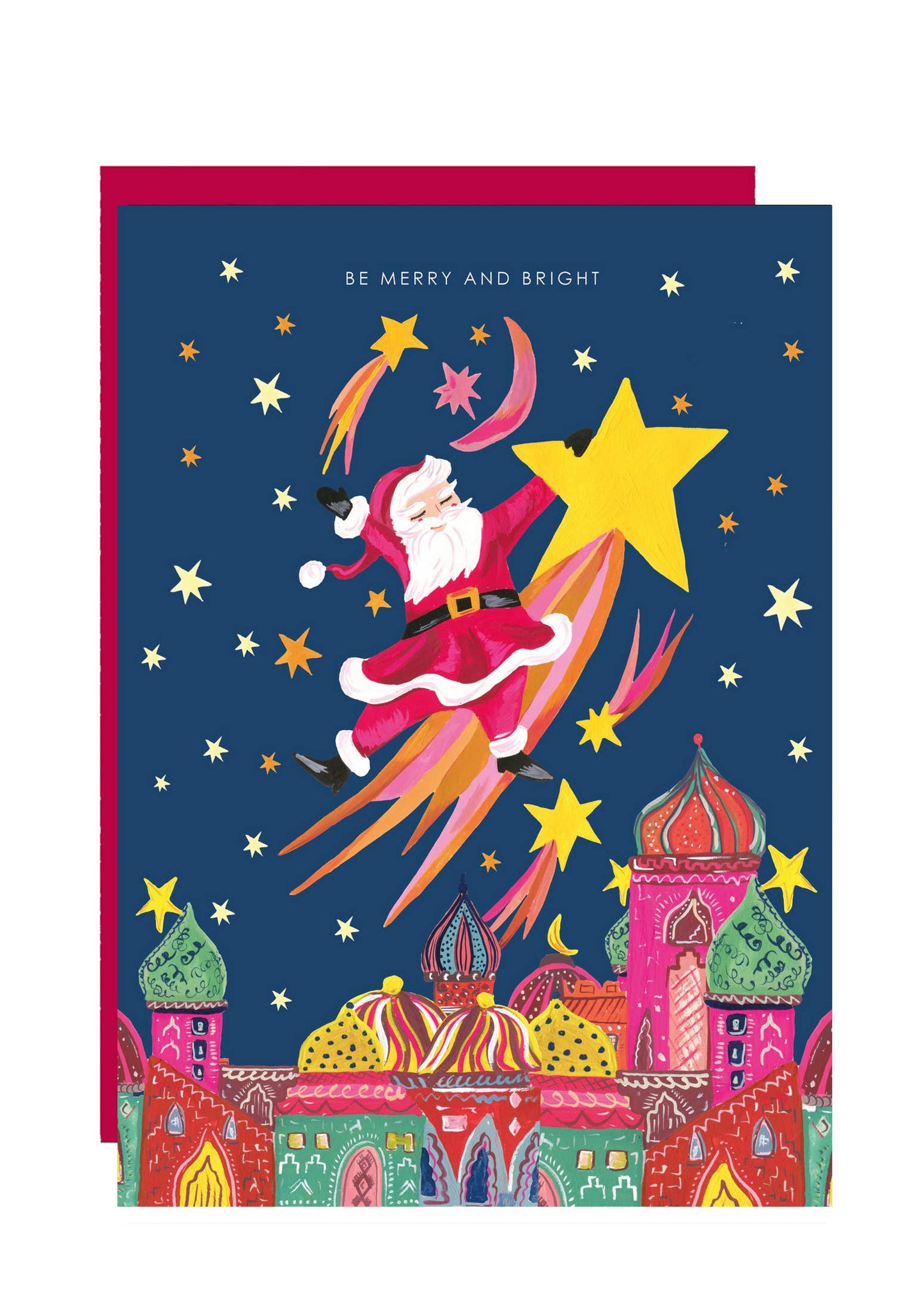 'Santa on Star' Christmas Greetings Card