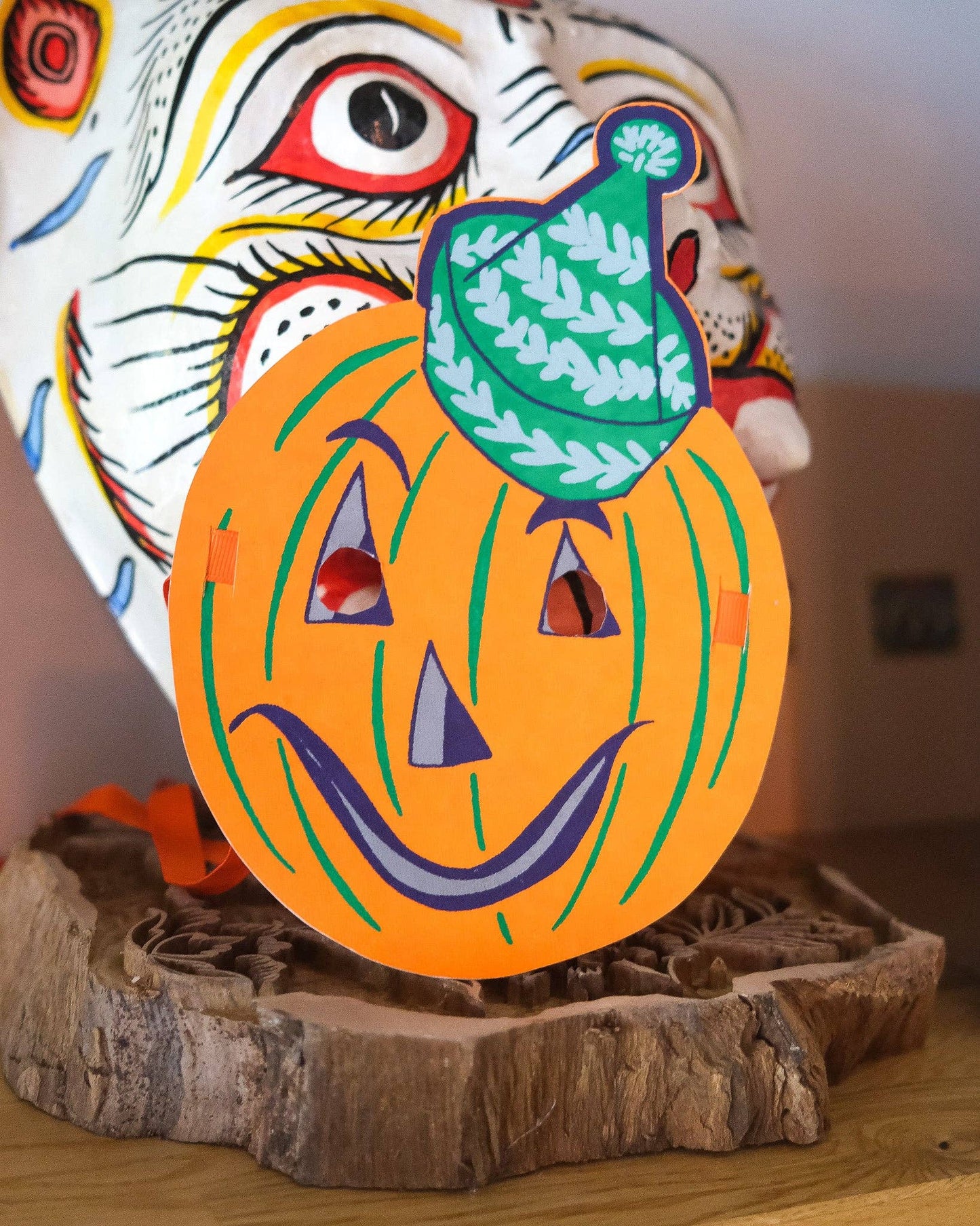 Pumpkin Witch thick Cotton Paper Mask