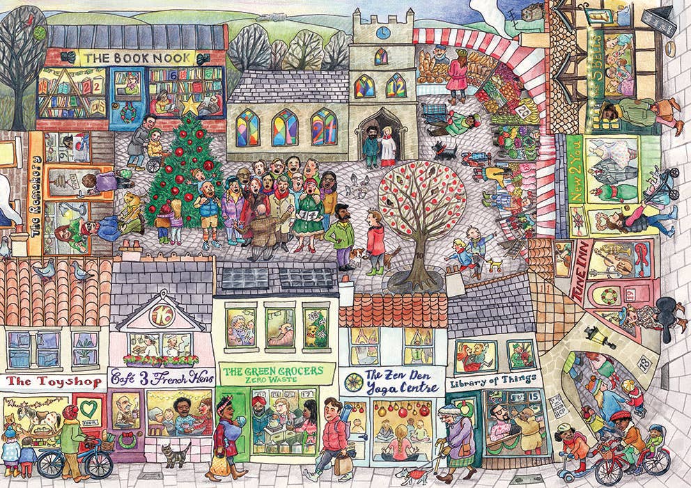 This beautiful hand-drawn advent calendar has short daily tasks, illustrated behind each door. 