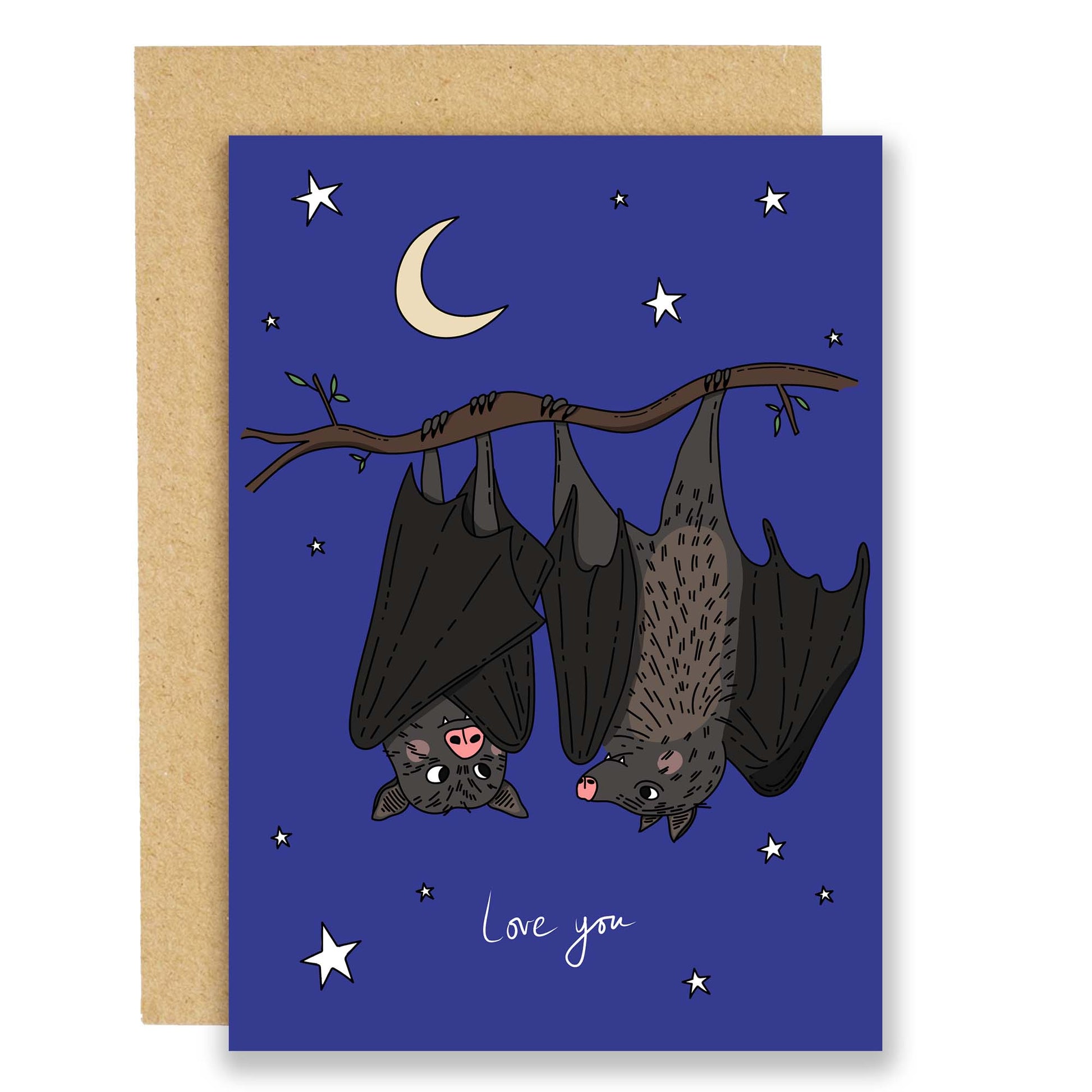 Just two bats in love card