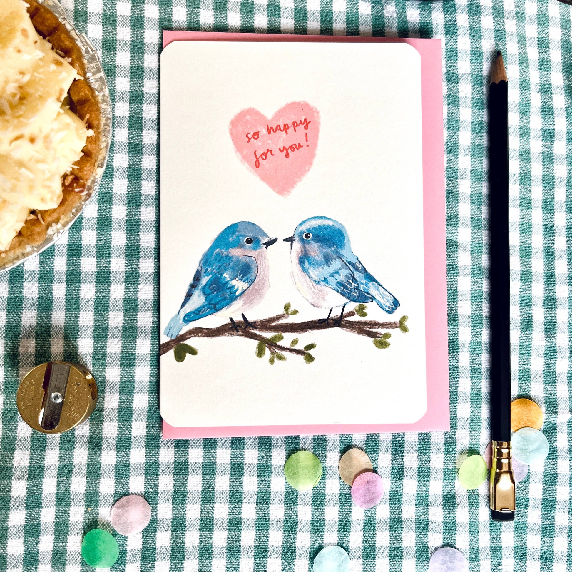 So Happy For You Bluebirds Card