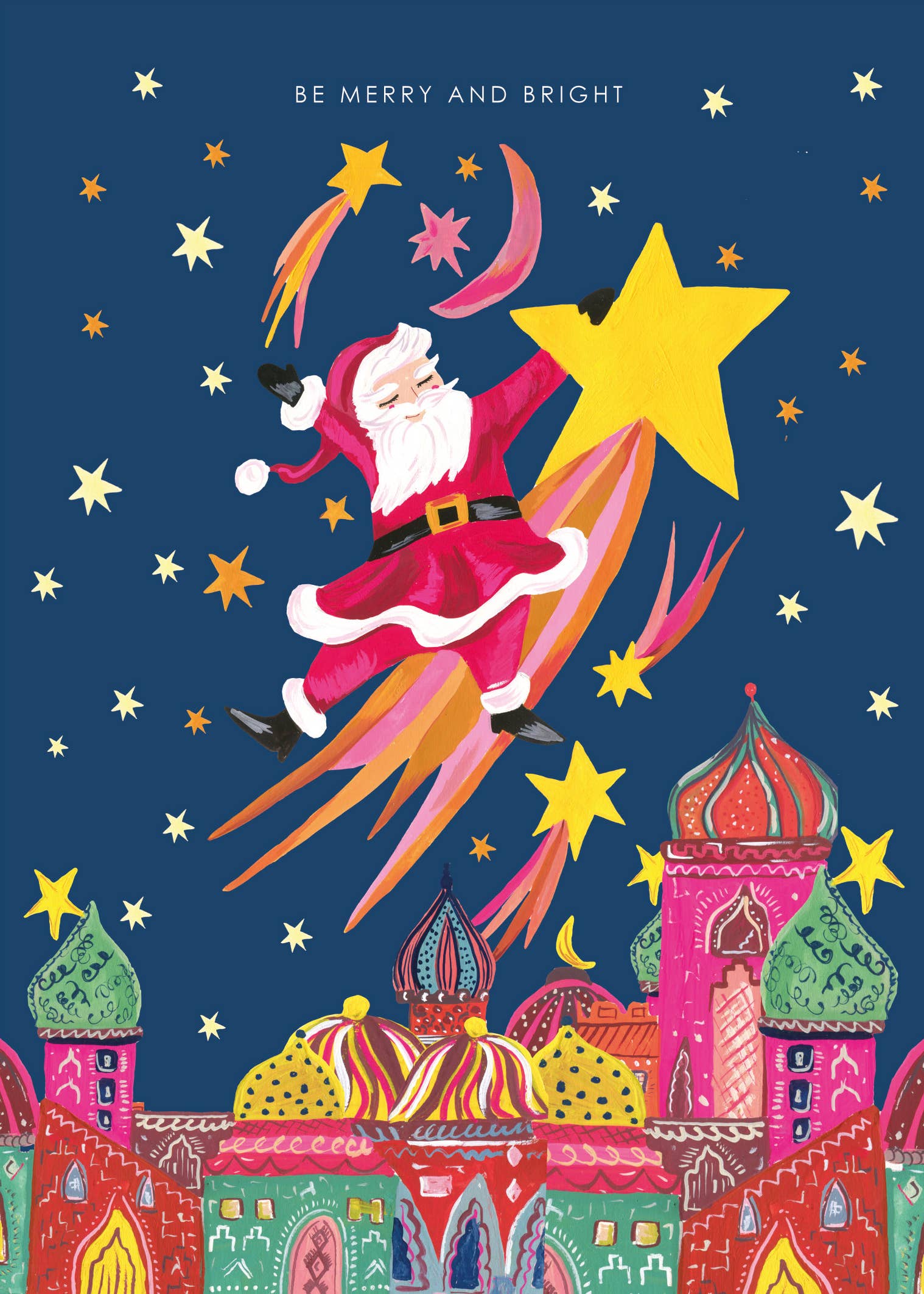 'Santa on Star' Christmas Greetings Card