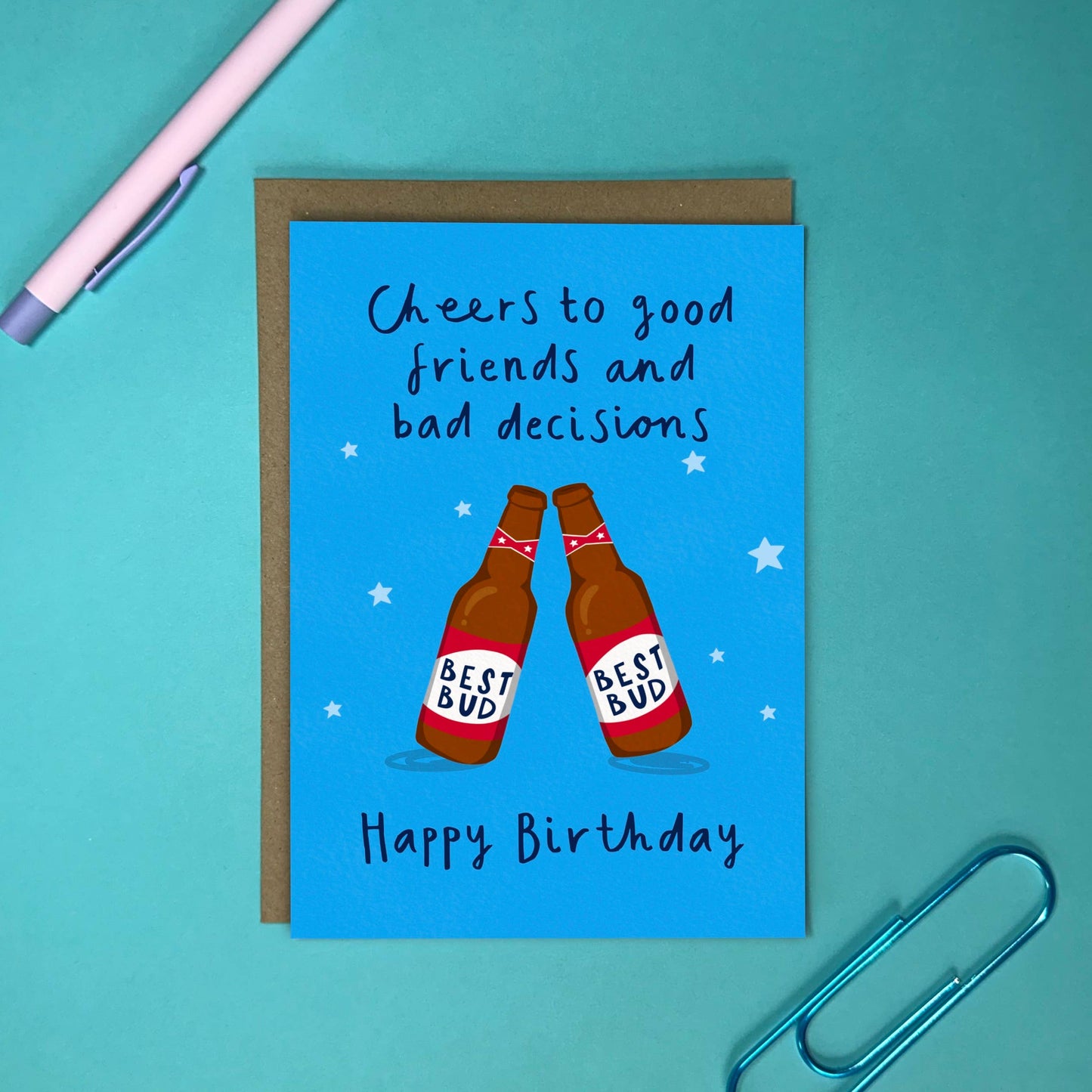 Funny Birthday Card - Best Buds Beer And Bad Decisions