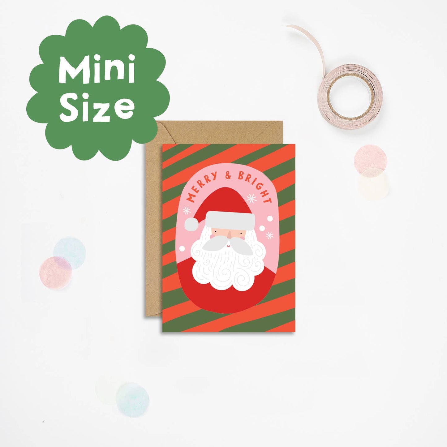 Candy Cane Santa Mini Christmas Card