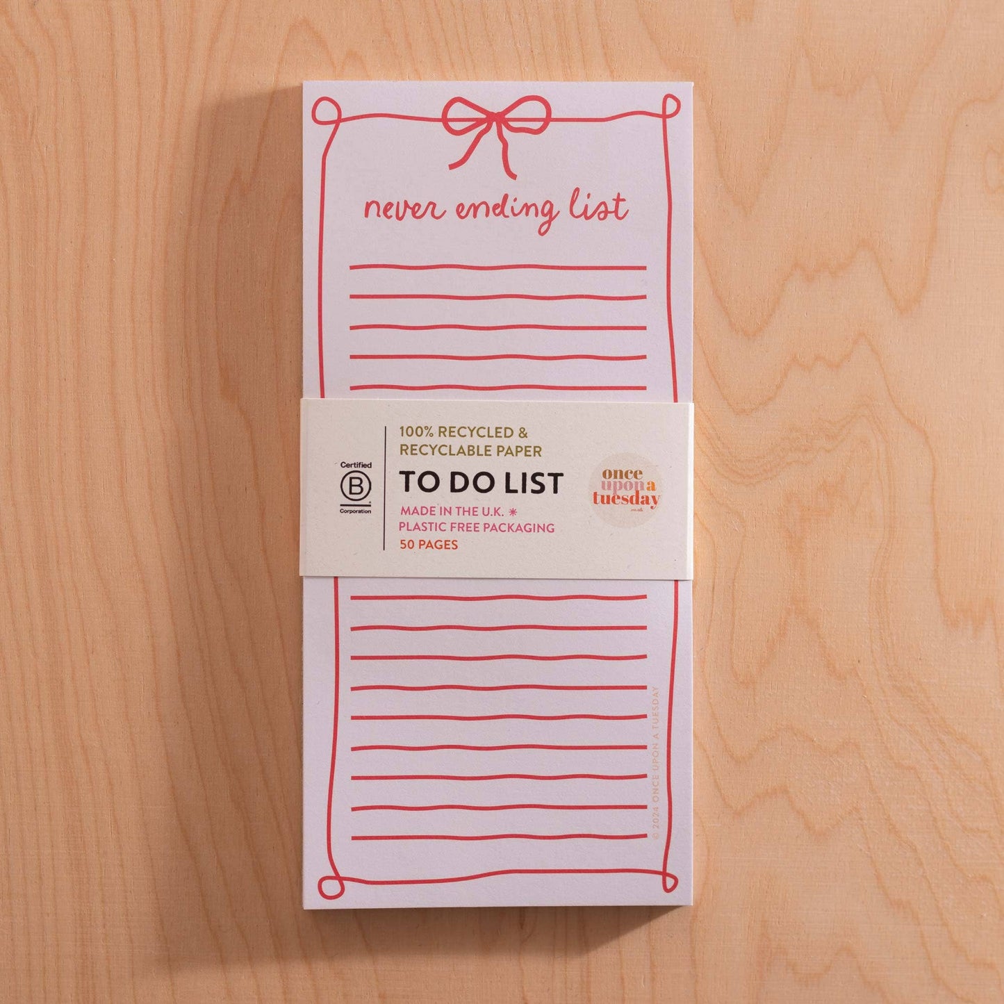 To Do List Pad Sustainably Made Never Ending