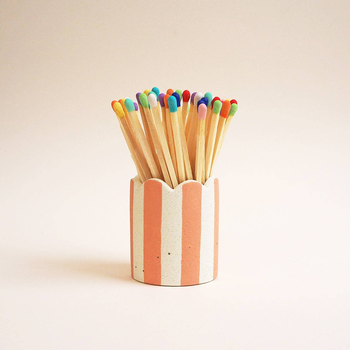 Stripy Match Stick Holders - Green Stripe and Red Matches