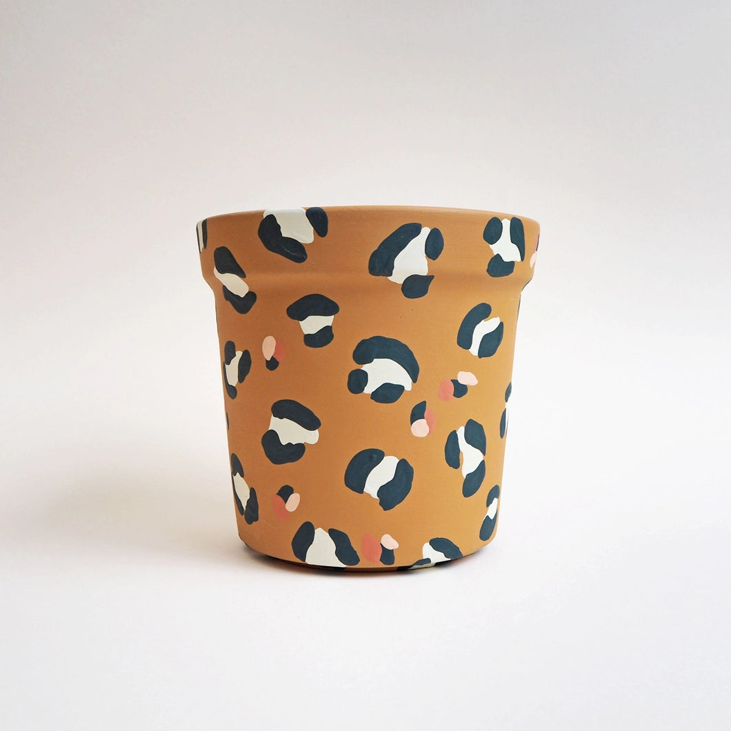 Large Leopard Print Planters - Ochre