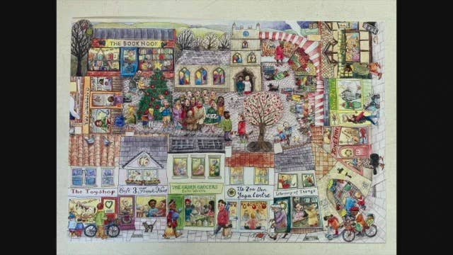 This beautiful hand-drawn advent calendar has short daily tasks, illustrated behind each door. 