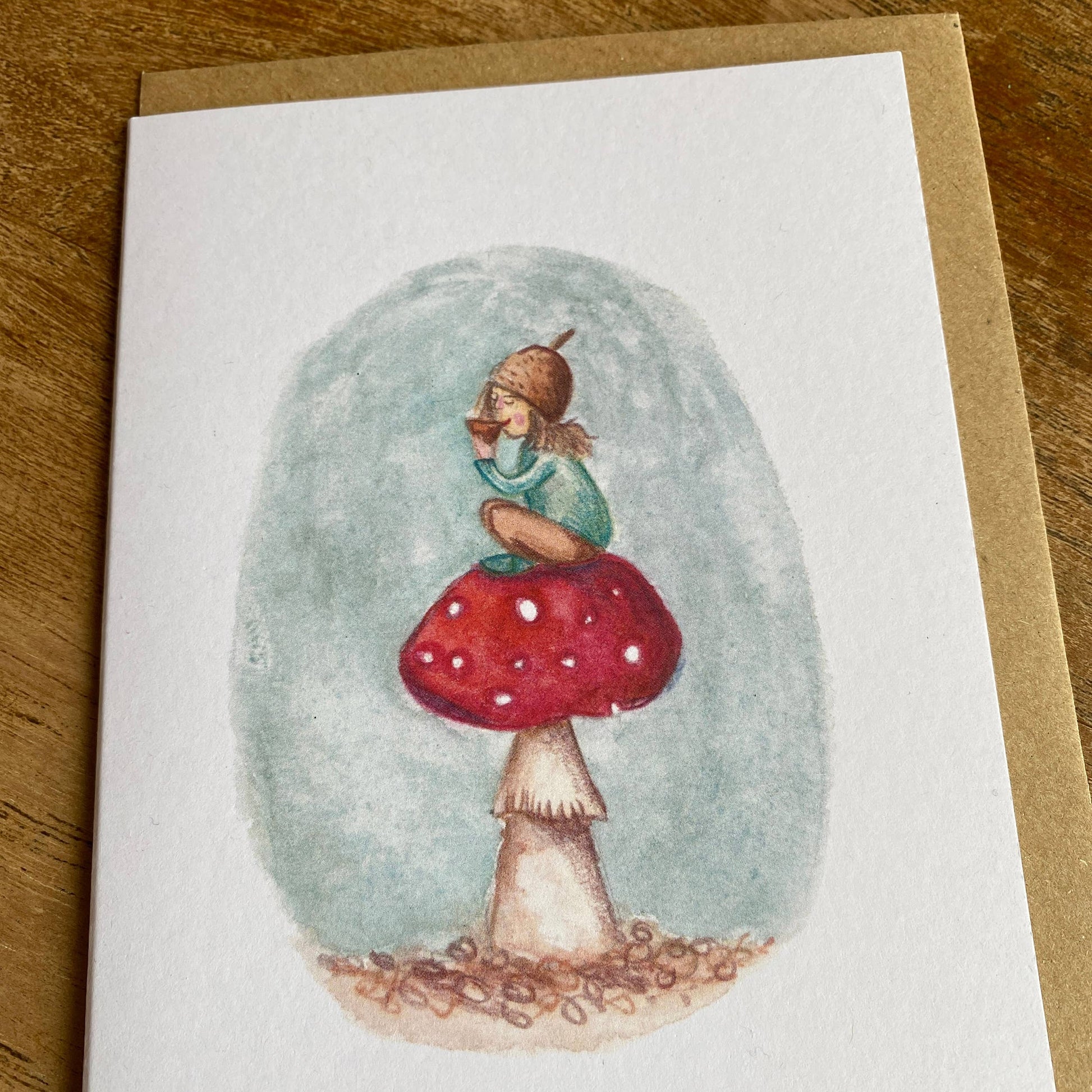 Toadstool Tea Greeting Card