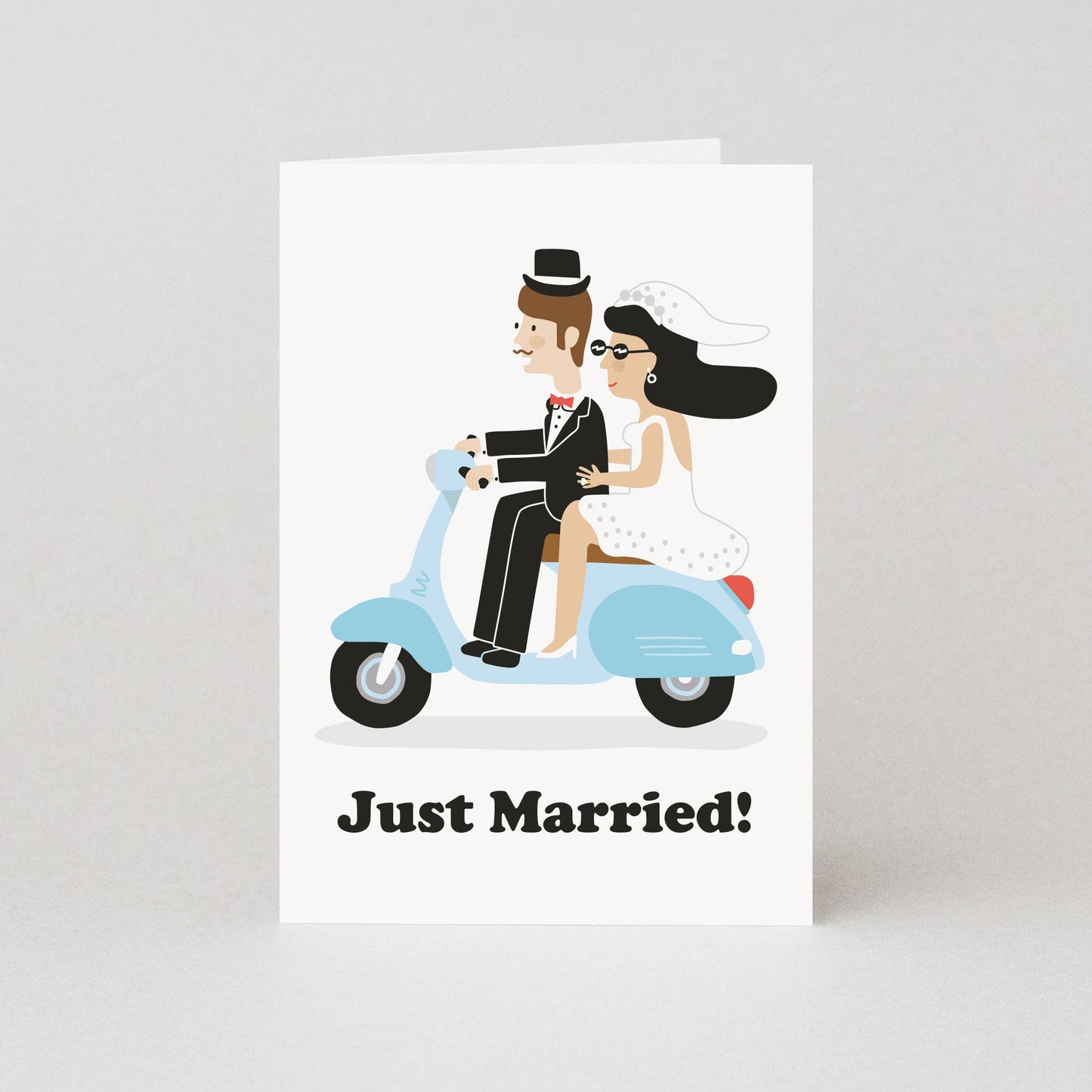 Just Married Scooter Wedding Card