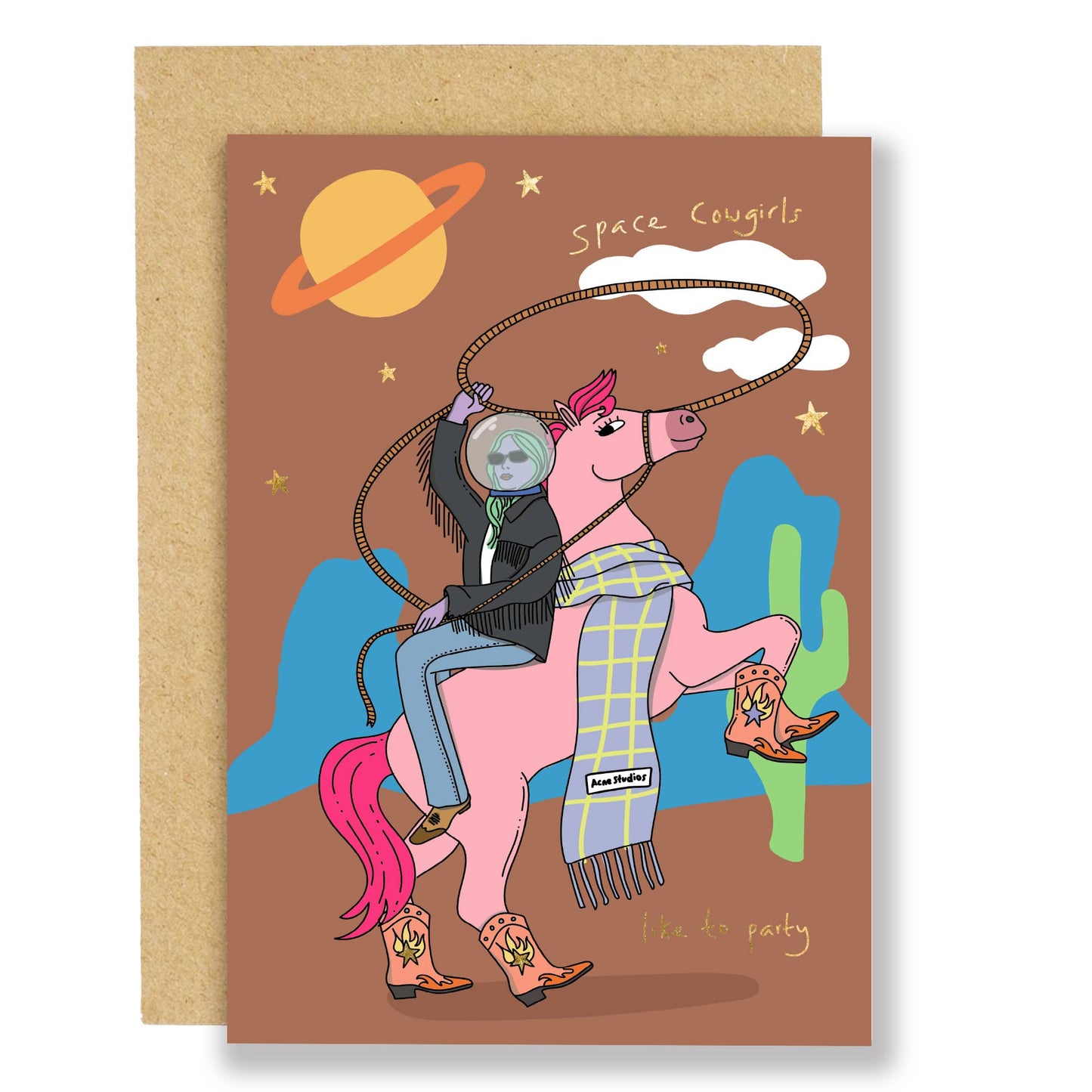 Space Cowgirl Birthday Card