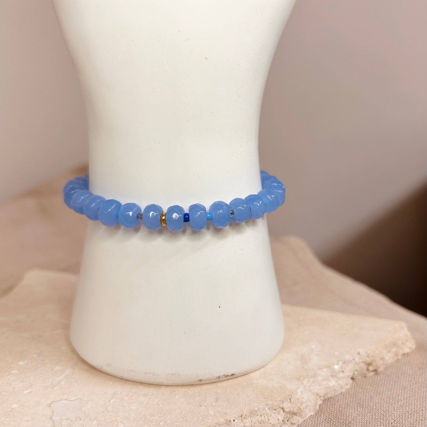 Chunky Blue Beaded Bracelet