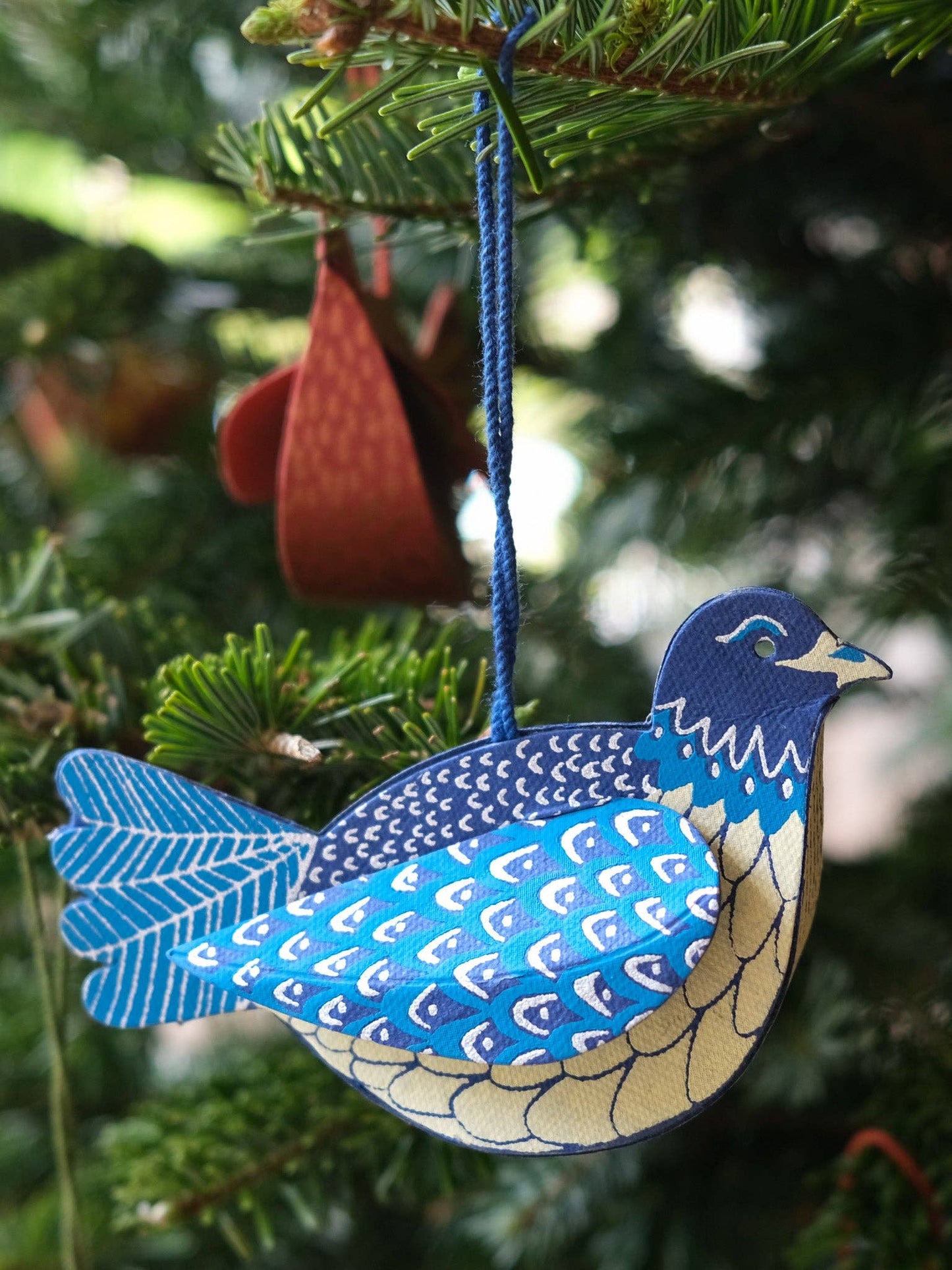 Dove Screen printed board ornament, sustainably made by East End Press