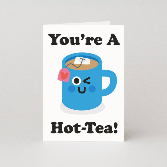 Hot Tea Pun Valentine’s Day Greeting Card