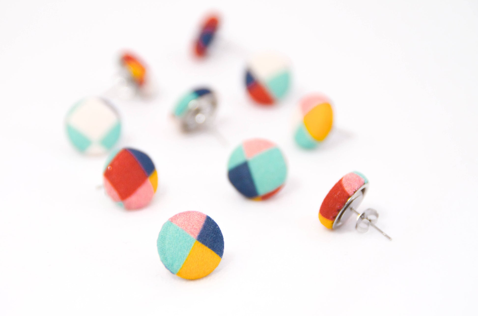 Handmade Button Stud Earrings