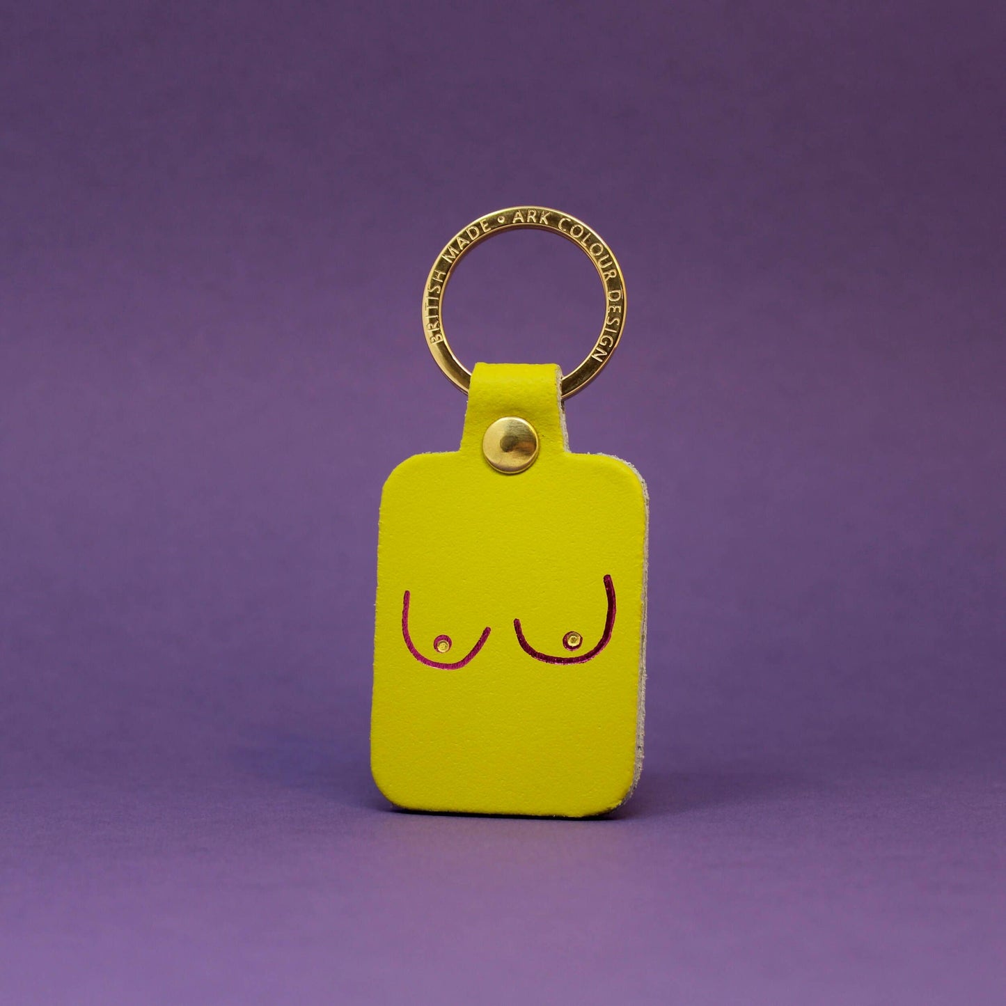 Boob Leather Acid Yellow Key Fob