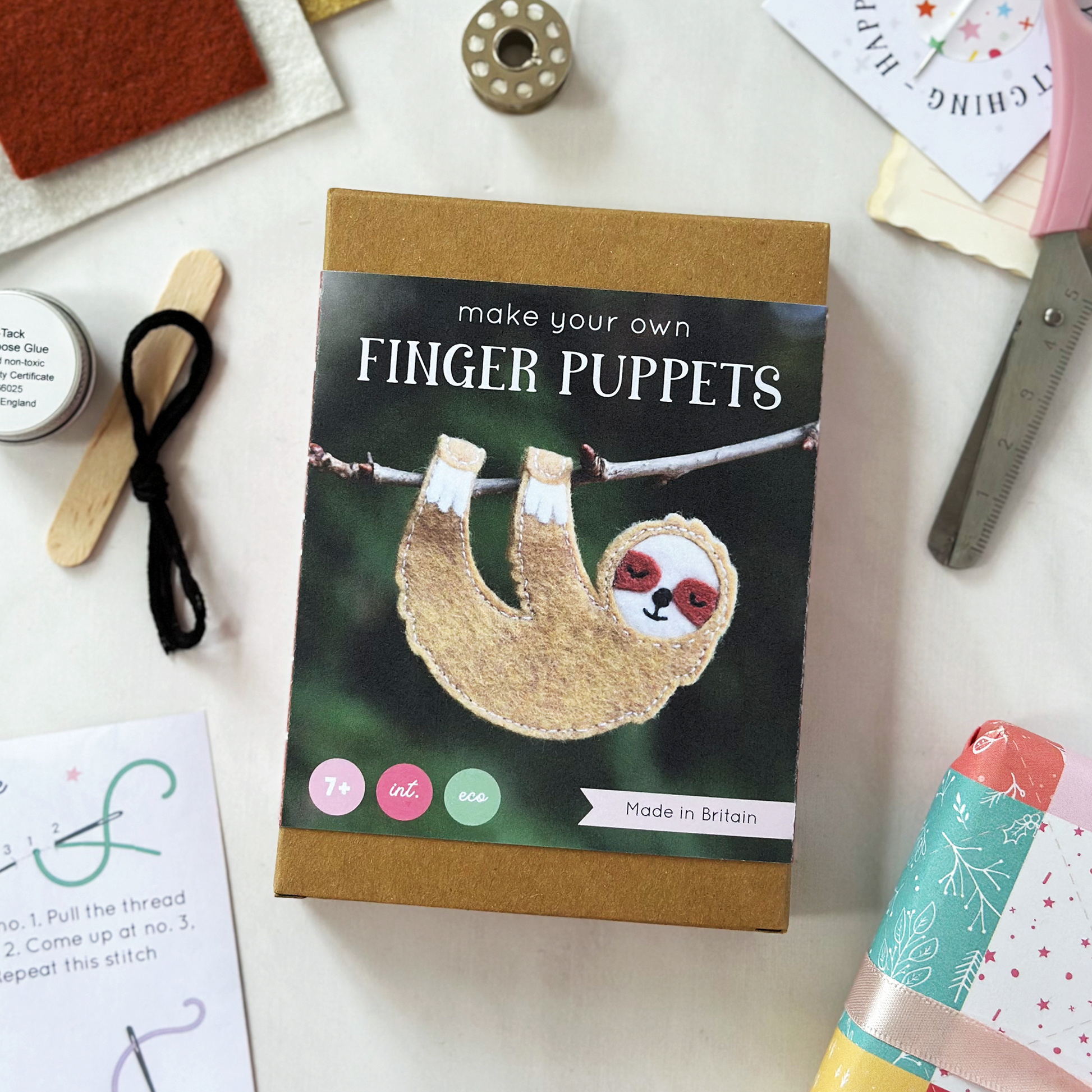 Sloth Finger Puppet Felt Craft Kit