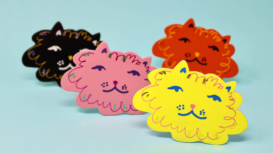 Set of four fluffy fat cat coasters. Made from genuine leather and embossed in our Cambridge studio, these cute coasters make a purr-fect house warming gift for all cat lovers. Made using the traditional technique of hot foil embossing which ensures a handmade and unique product every time.