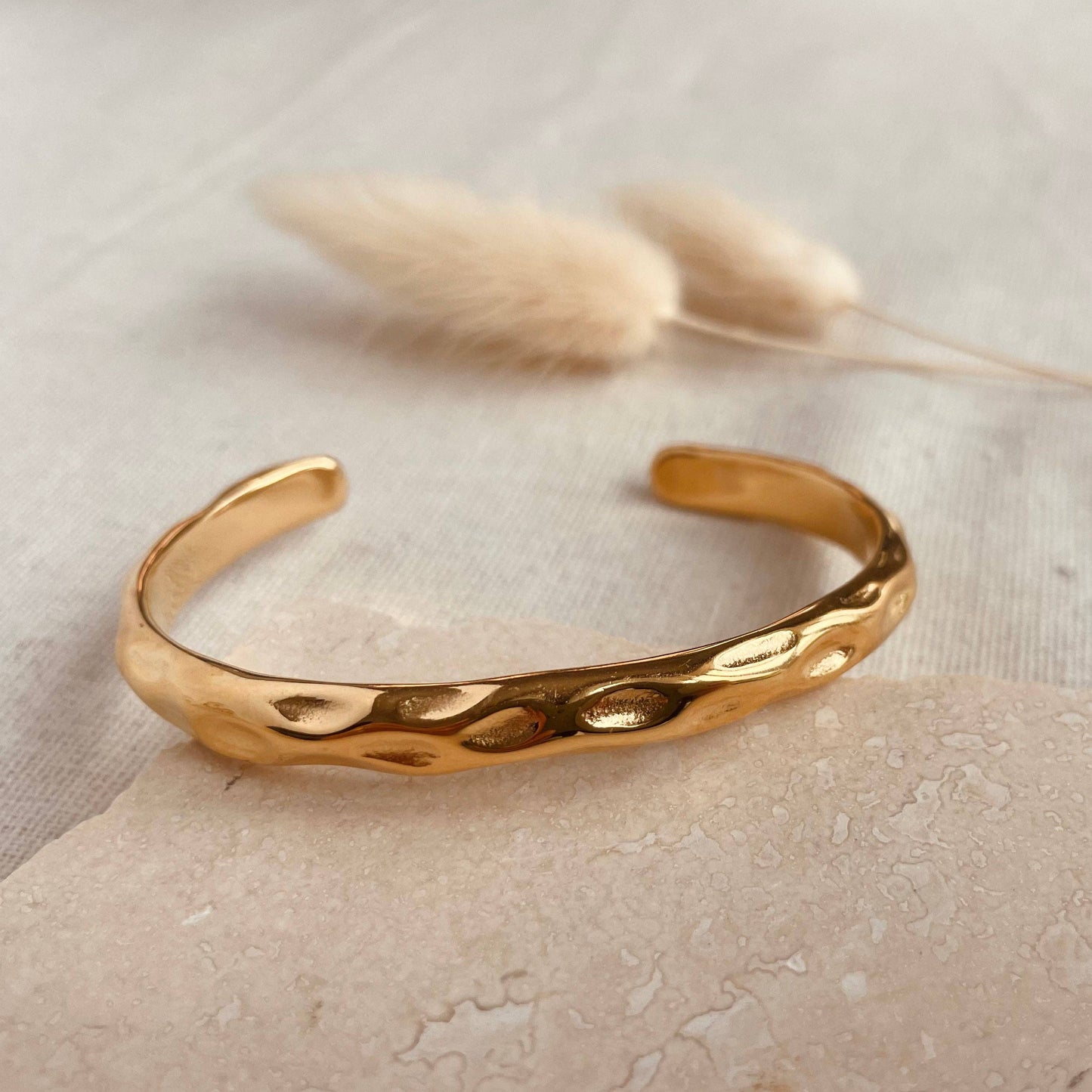 Gold Hammered Bangle