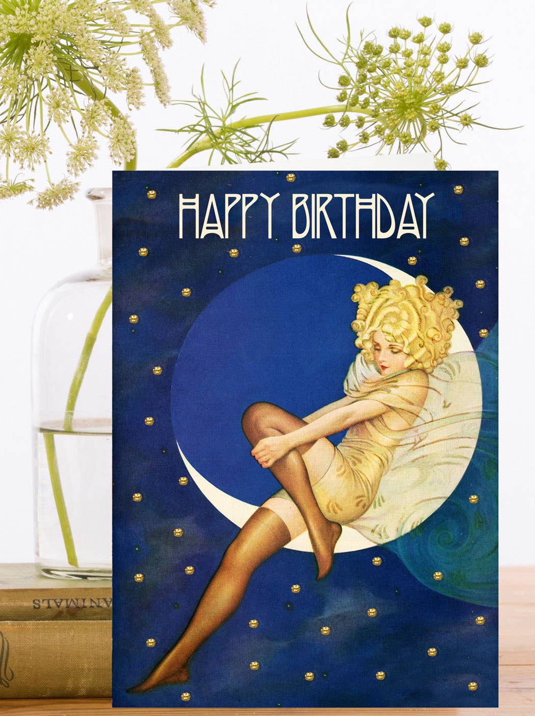 Sleeping on the Moon Birthday Card