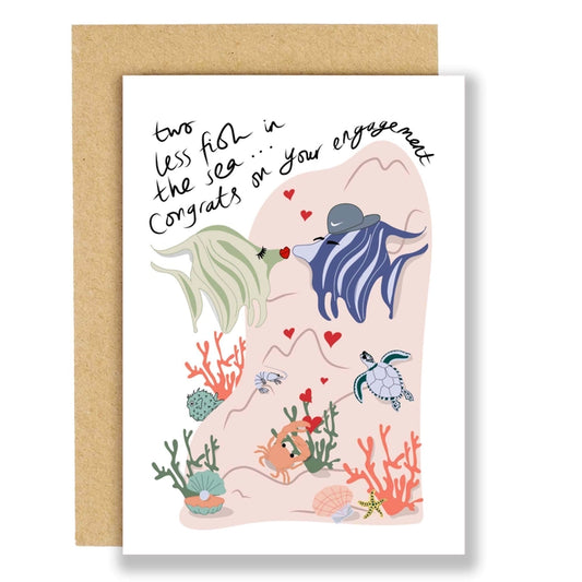 Two Less Fish in the Sea Engagement Card