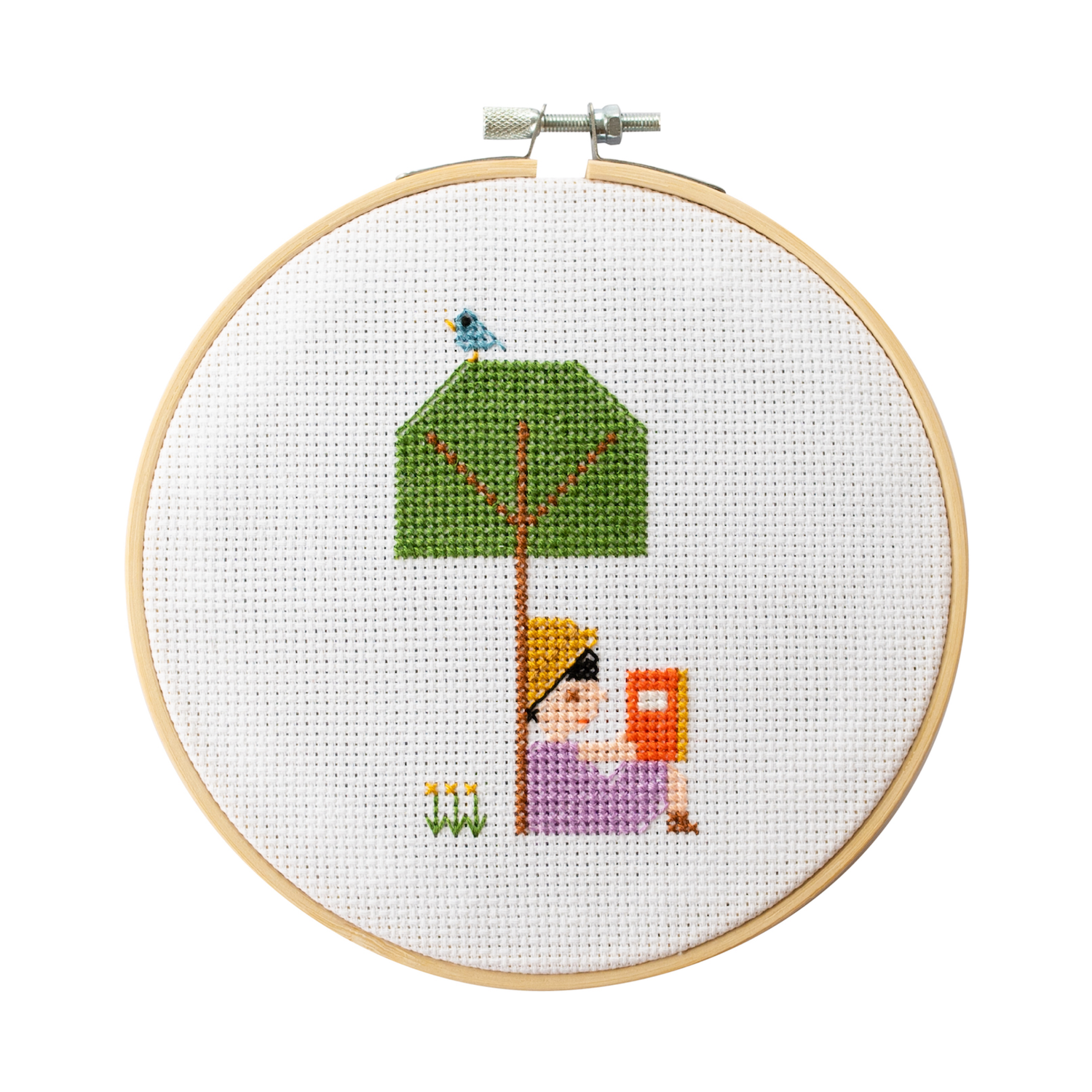 Reading Under A Tree Samantha Purdy Cross Stitch Kit