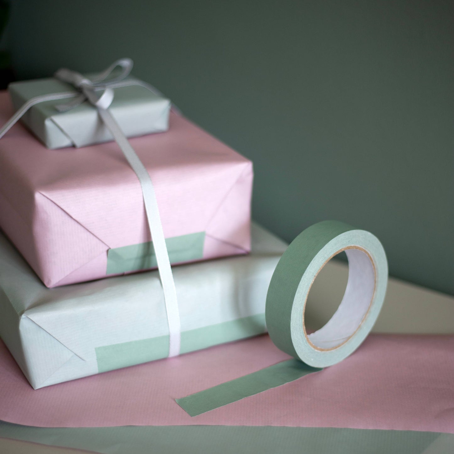 Sage Green Paper Tape 24mm Eco Friendly Gift Wrap