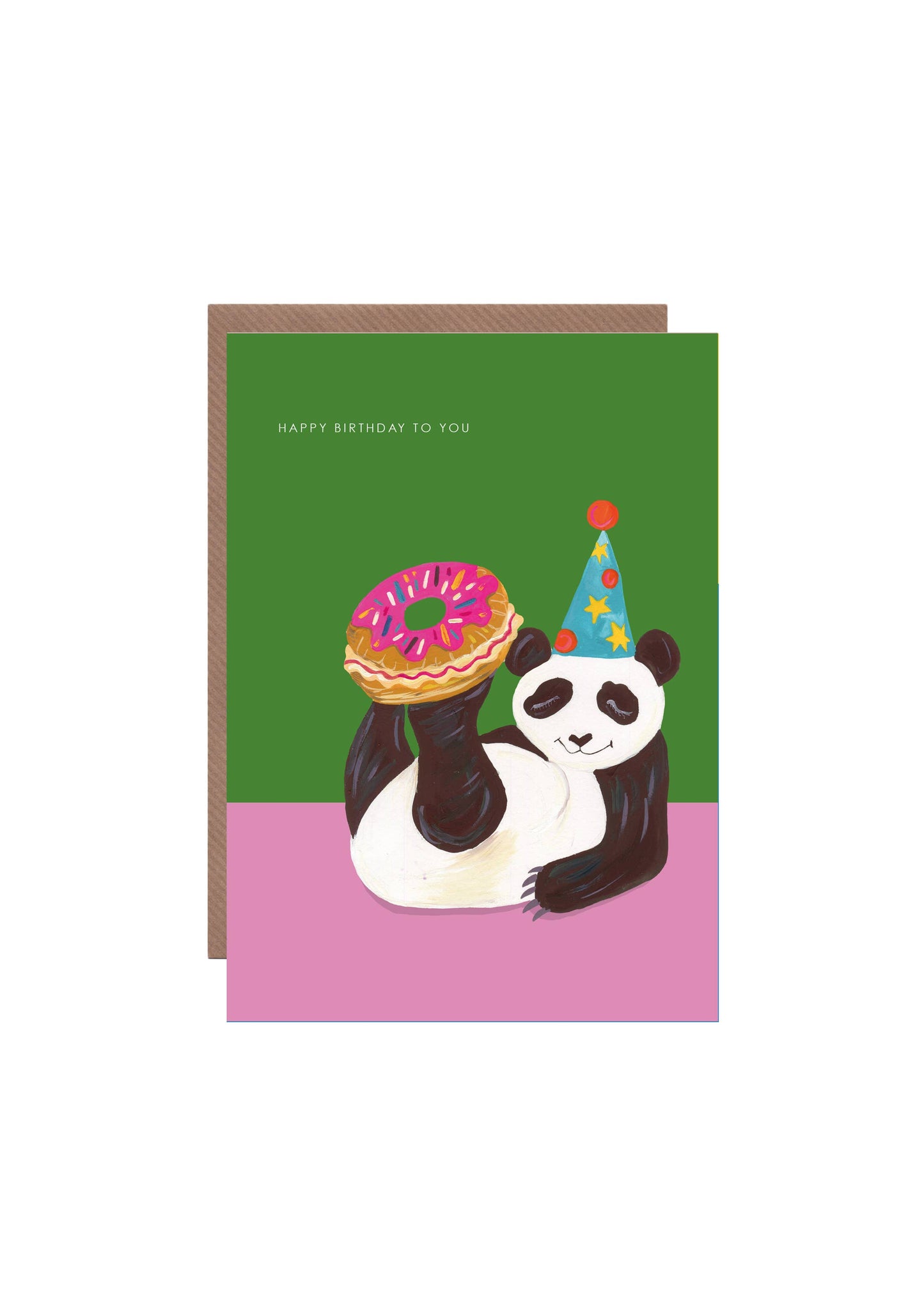 'Panda and Donut' Birthday Greetings Card