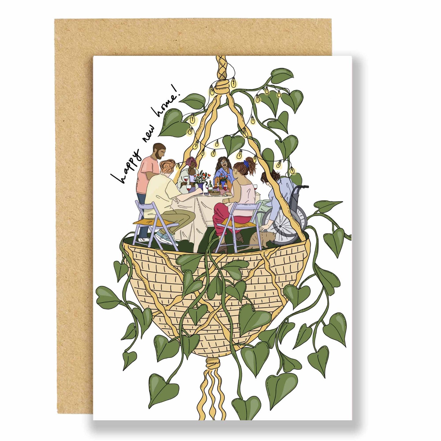 Happy new home gathering greeting card