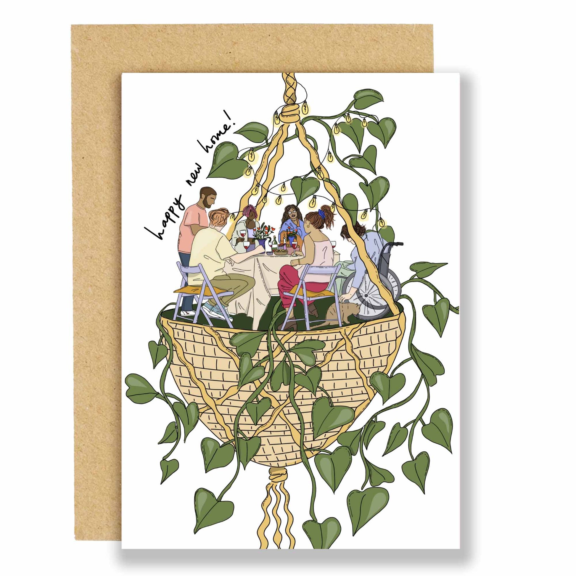 Happy new home gathering greeting card