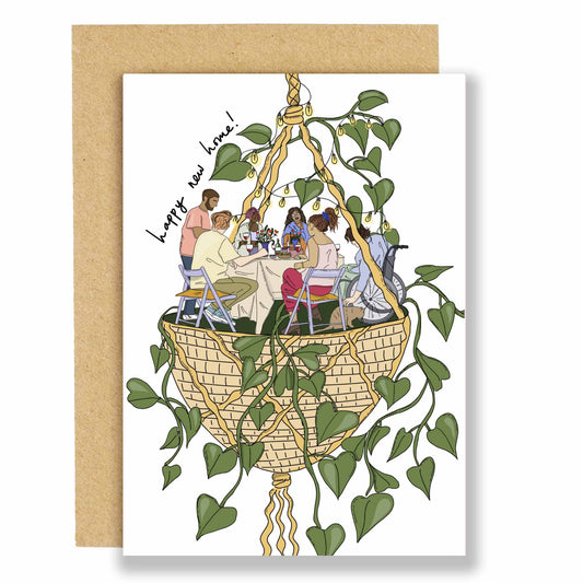 Happy new home gathering greeting card