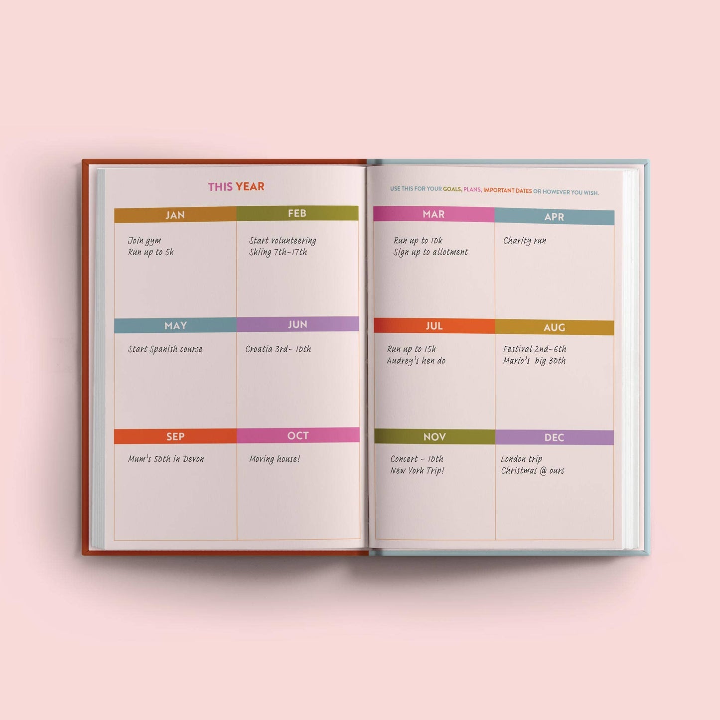 2025 Diary Sustainably Made A5 Hardcover Week to view flowers