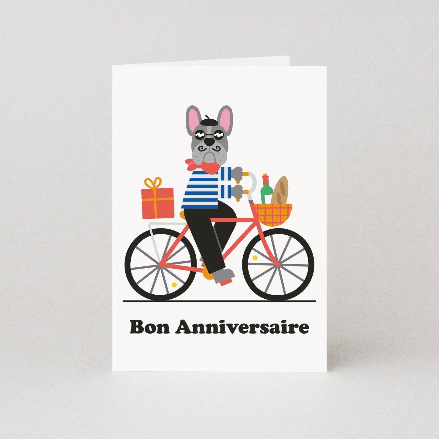 Bon Anniversaire Dog Birthday Greeting Card