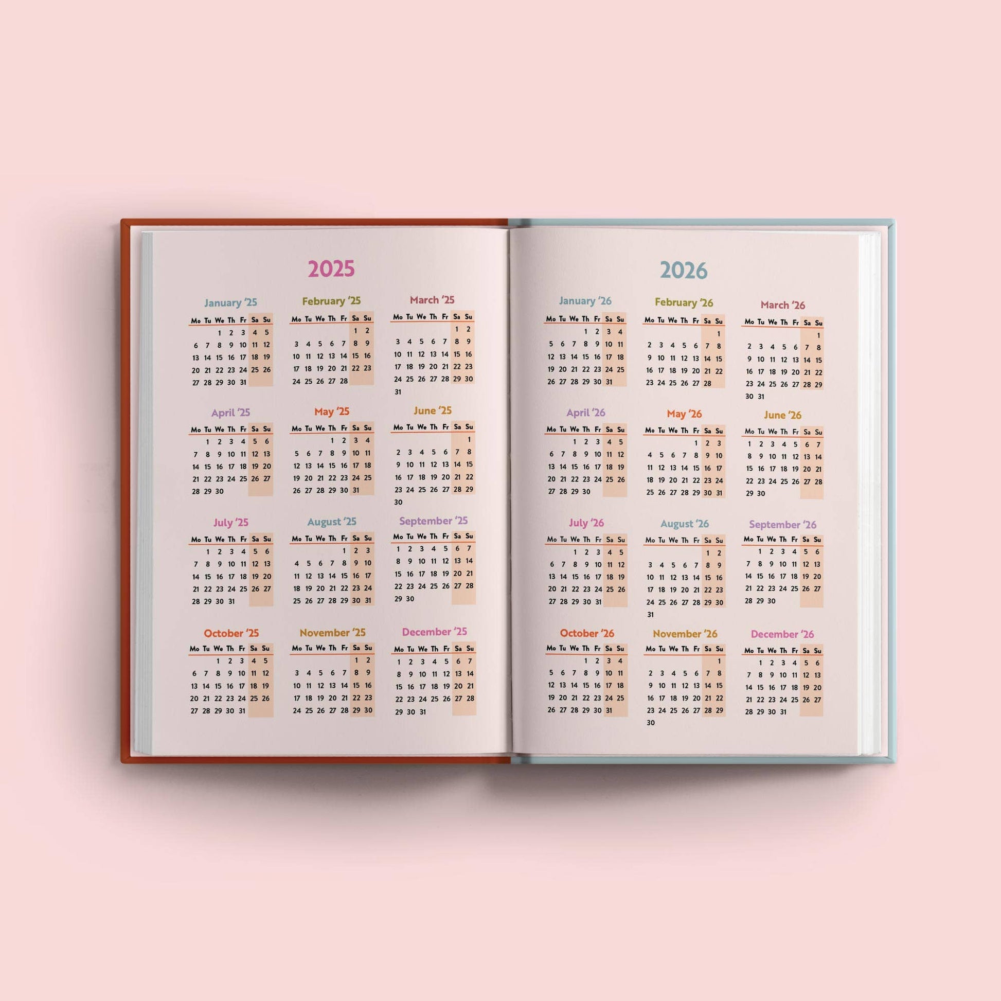 2025 Diary Sustainably Made A5 Hardcover Week to view flowers