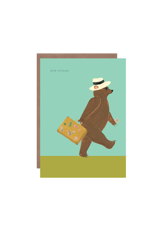 'Bon Voyage Bear' Greetings Card