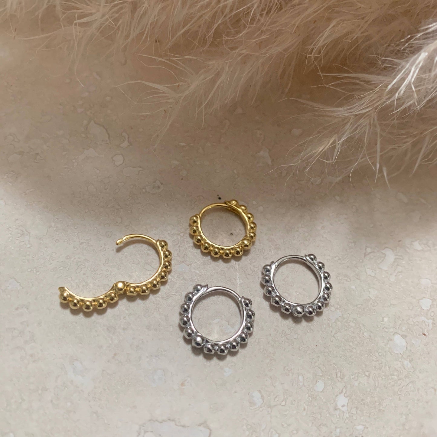 Hinged Bubble Hoop Earrings