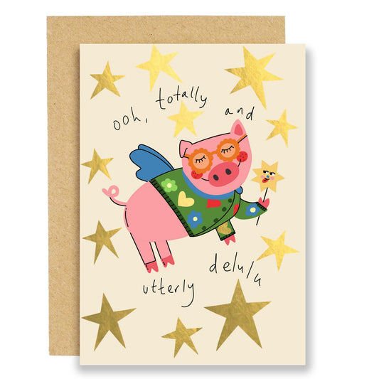 Totally and utterly delulu greeting card