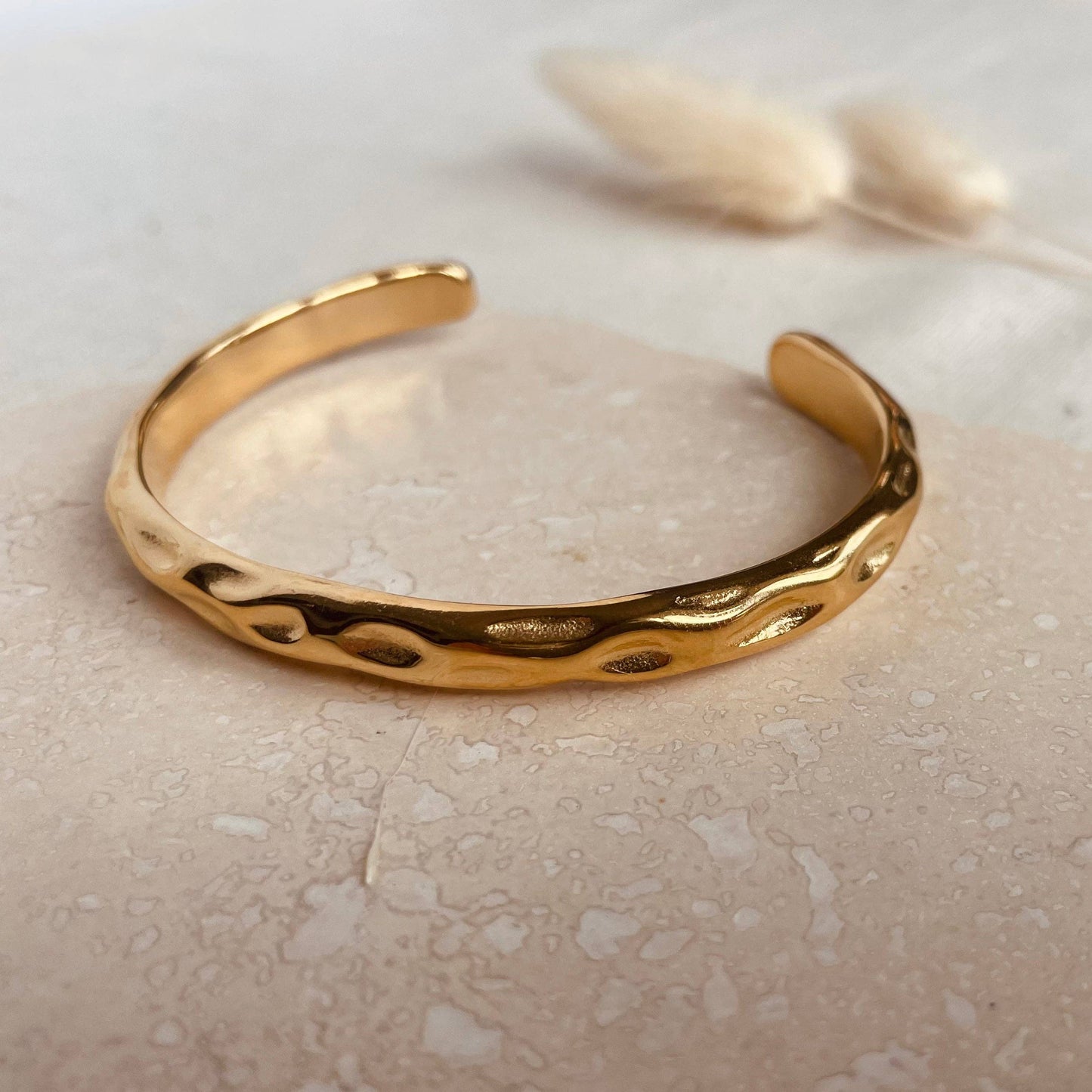 Gold Hammered Bangle