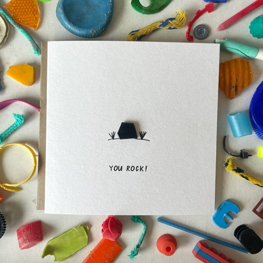 This handmade ‘You Rock’ card is perfect for a special someone in your life! No two cards will ever be the same - so the card you get might ever so slightly vary from the picture.