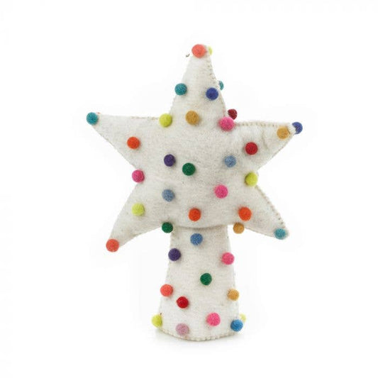 Pompom Star Christmas Tree Topper Decoration