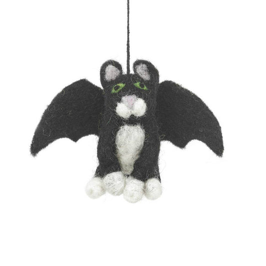 Batty Catty Hanging Felt Halloween Decoration. 