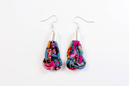 Knot Drop Earrings - Ciara Print