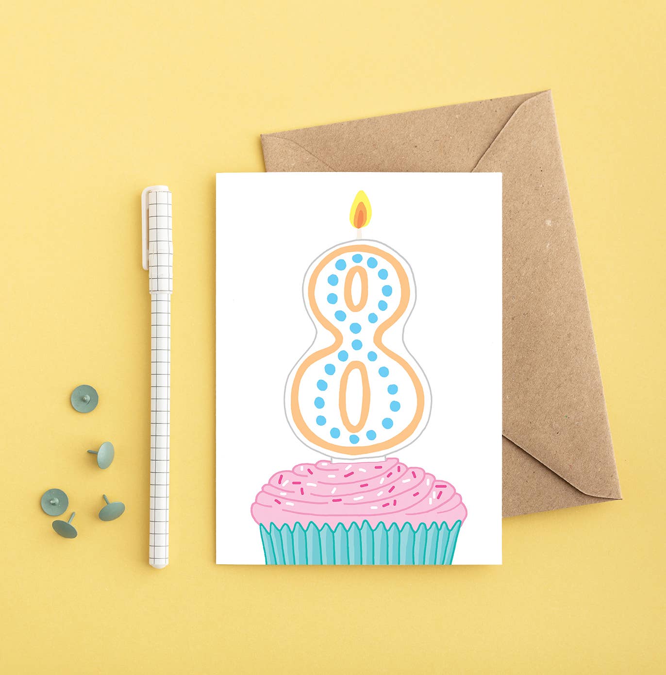 8th Birthday Greeting Card