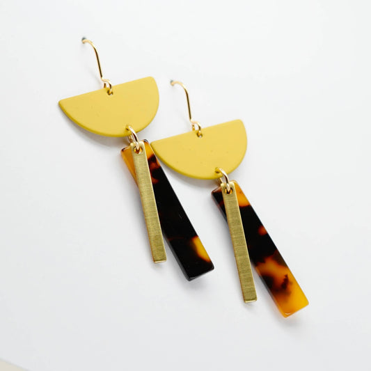 Mustard and Tortoiseshell Earrings